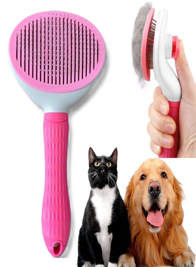 AUGEN Slicker Dog Comb Brush Pet Grooming Brush Daily Use to Clean Loose Fur & Dirt Great for Dogs and Cats with Medium Long Hair (Pink) - Image 1